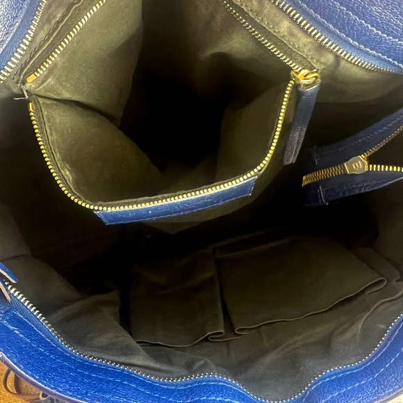 BALENCIAGA Chevre Silver Metallic Edge Hardware City Bleu de Minuit - Picture 3 of 8